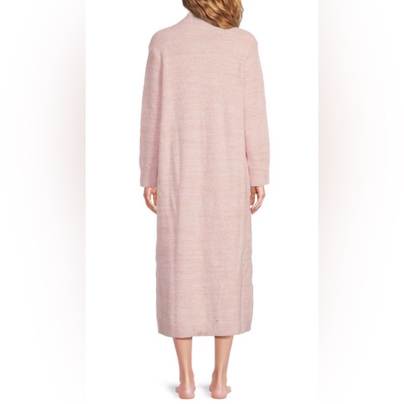 Barefoot Dreams CozyChic® V-Neck Zip Front Robe Size S/M Dusty Rose White NEW. - Picture 3 of 8